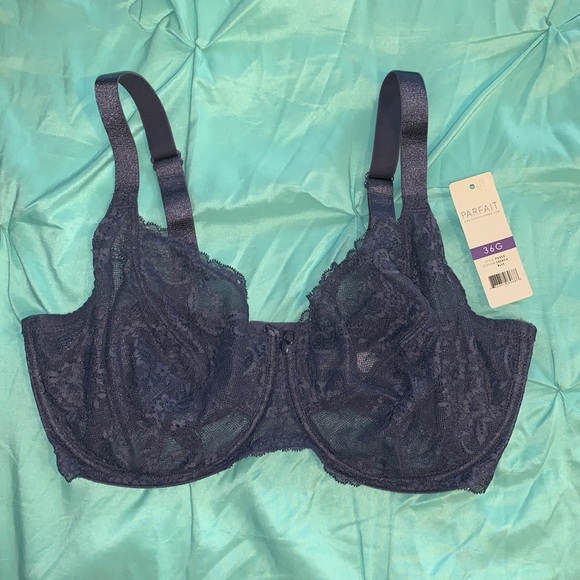 Parfait Sandrine 36G Double Layered Full Coverage Unlined Bra - French Blue - Picture 3 of 11